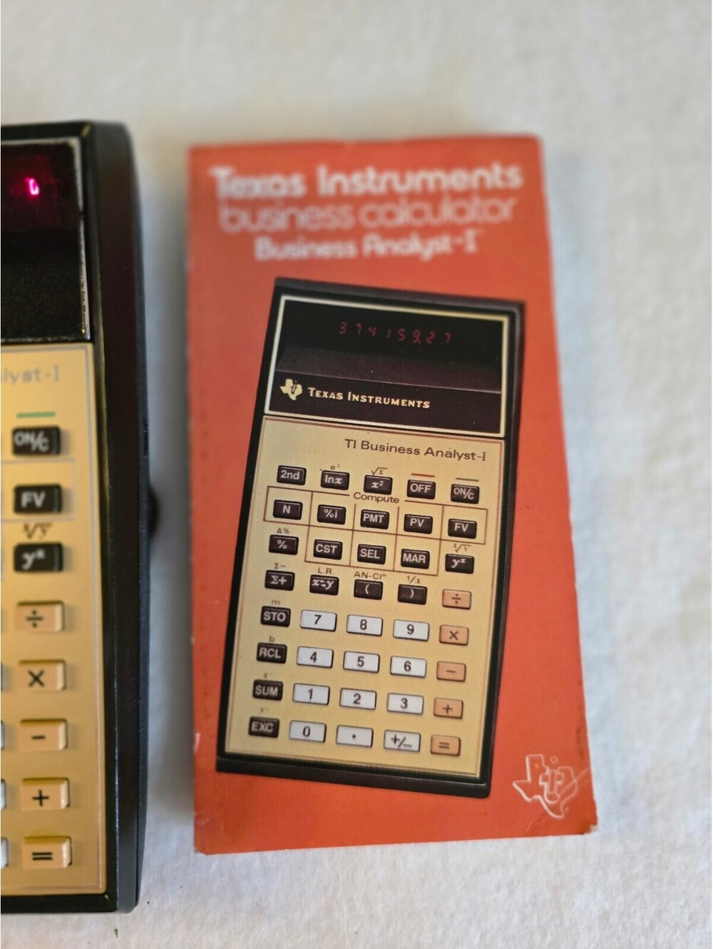 Vintage Texas Instruments TI Business Analyst-I Calculator Working Case Manual